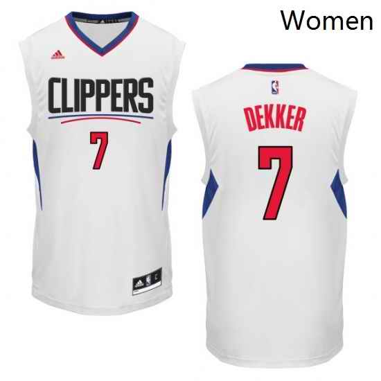 Womens Adidas Los Angeles Clippers 7 Sam Dekker Authentic White Home NBA Jersey